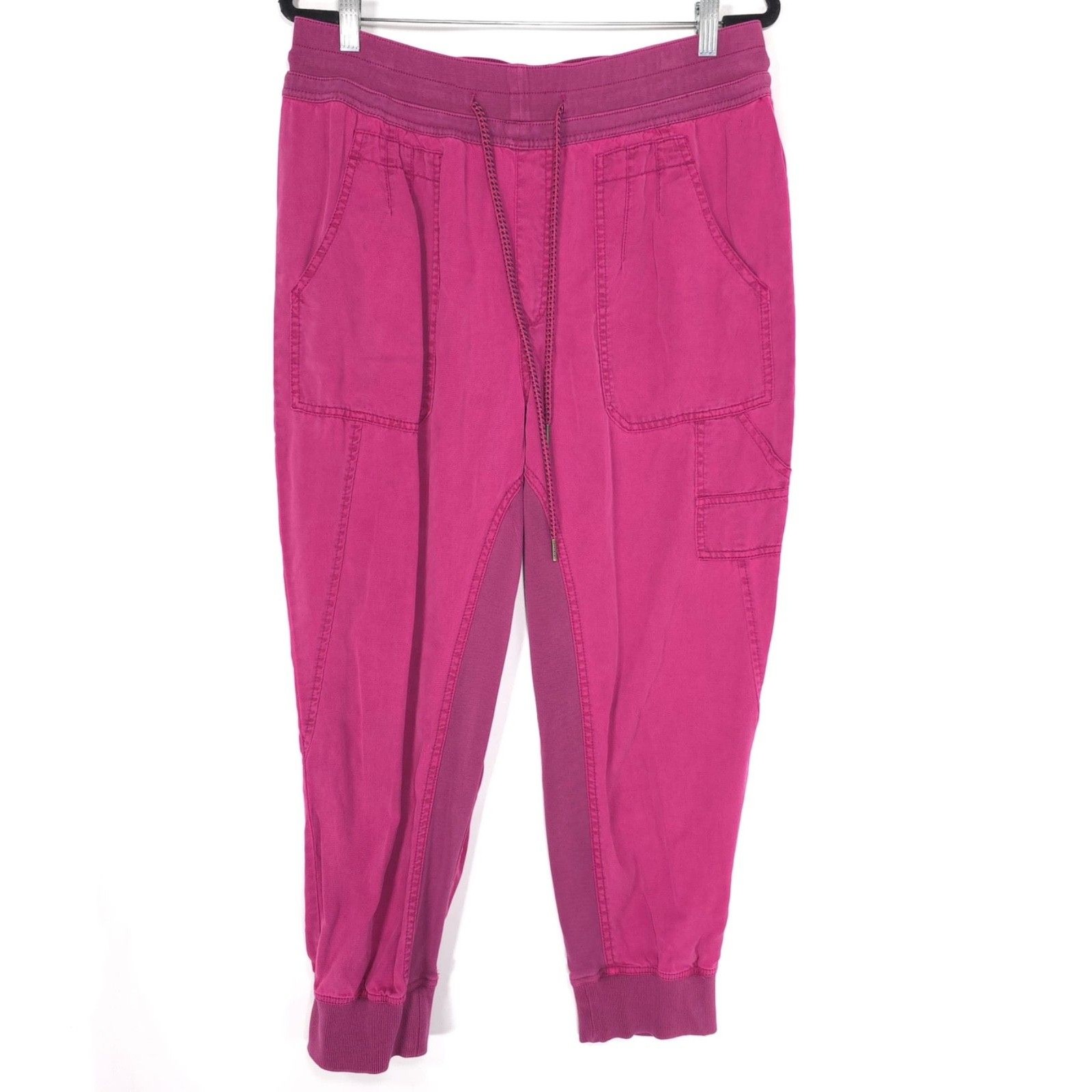 Anthropologie The Nomad Women's Jogger Pants Large Pink Drawstring Pockets
